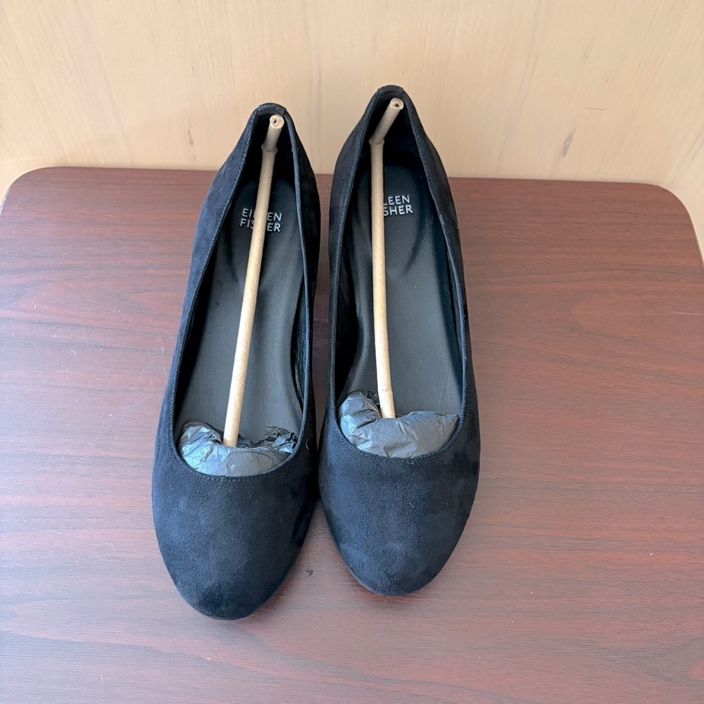 Eileen Fisher Neat Black Suede Women's Shoes